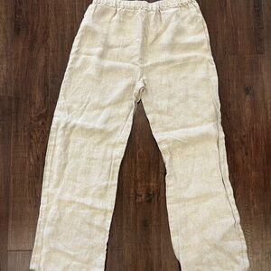 Tommy Bahama Two Palms High Rise Linen Pants Womens Small Easy Fit Raw Hem Relax